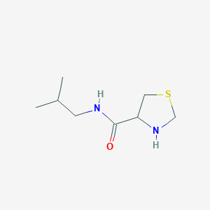 molecular formula C8H16N2OS B15267666 N-(2-methylpropyl)-1,3-thiazolidine-4-carboxamide 