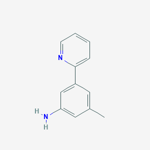 molecular formula C12H12N2 B15267688 3-Methyl-5-(pyridin-2-yl)aniline 