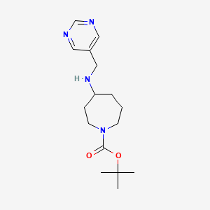 molecular formula C16H26N4O2 B15267694 Tert-butyl4-[(pyrimidin-5-ylmethyl)amino]azepane-1-carboxylate 