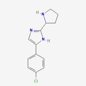 molecular formula C13H14ClN3 B15267708 4-(4-Chlorophenyl)-2-(pyrrolidin-2-yl)-1H-imidazole 