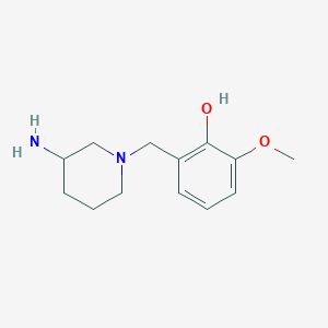 molecular formula C13H20N2O2 B1526771 2-((3-Aminopiperidin-1-yl)methyl)-6-methoxyphenol CAS No. 1305849-69-7