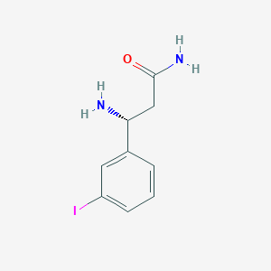 molecular formula C9H11IN2O B15267726 (3R)-3-Amino-3-(3-iodophenyl)propanamide 