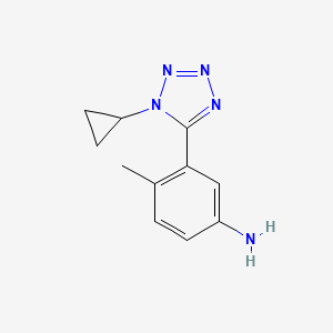 molecular formula C11H13N5 B1526775 3-(1-cyclopropyl-1H-1,2,3,4-tetrazol-5-yl)-4-methylaniline CAS No. 1247468-09-2