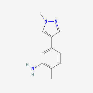 molecular formula C11H13N3 B15267754 2-Methyl-5-(1-methyl-1H-pyrazol-4-YL)aniline 