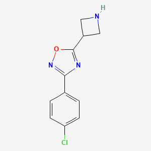 molecular formula C11H10ClN3O B15267766 5-(Azetidin-3-yl)-3-(4-chlorophenyl)-1,2,4-oxadiazole 