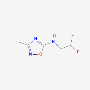 molecular formula C5H7F2N3O B15267776 N-(2,2-Difluoroethyl)-3-methyl-1,2,4-oxadiazol-5-amine 