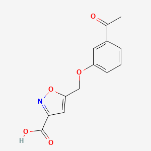 molecular formula C13H11NO5 B1526780 5-(3-Acetylphenoxymethyl)-1,2-oxazole-3-carboxylic acid CAS No. 1281554-27-5