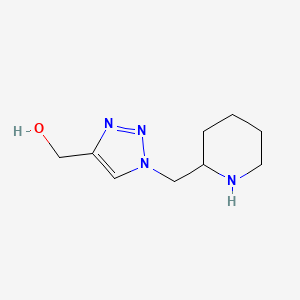 molecular formula C9H16N4O B15267823 {1-[(piperidin-2-yl)methyl]-1H-1,2,3-triazol-4-yl}methanol 