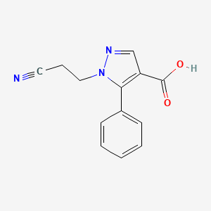 molecular formula C13H11N3O2 B1526784 1-(2-cyanoethyl)-5-phenyl-1H-pyrazole-4-carboxylic acid CAS No. 1292636-76-0