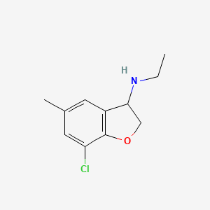 molecular formula C11H14ClNO B15267896 7-chloro-N-ethyl-5-methyl-2,3-dihydro-1-benzofuran-3-amine 