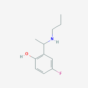 molecular formula C11H16FNO B15267913 4-Fluoro-2-[1-(propylamino)ethyl]phenol 