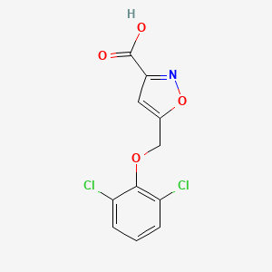 molecular formula C11H7Cl2NO4 B1526792 5-(2,6-Dichlorophenoxymethyl)-1,2-oxazole-3-carboxylic acid CAS No. 1225900-23-1