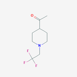 molecular formula C9H14F3NO B15267924 1-[1-(2,2,2-Trifluoroethyl)piperidin-4-yl]ethan-1-one 