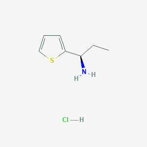 molecular formula C7H12ClNS B15267933 (1R)-1-(Thiophen-2-yl)propan-1-amine hydrochloride 