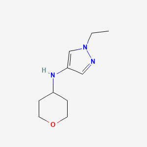 molecular formula C10H17N3O B15267957 1-ethyl-N-(oxan-4-yl)-1H-pyrazol-4-amine 
