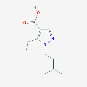 molecular formula C11H18N2O2 B1526798 5-乙基-1-(3-甲基丁基)-1H-吡唑-4-甲酸 CAS No. 1247986-13-5