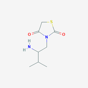 molecular formula C8H14N2O2S B15268003 3-(2-Amino-3-methylbutyl)-1,3-thiazolidine-2,4-dione 