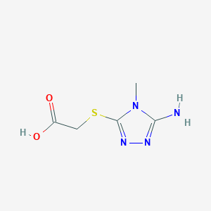 molecular formula C5H8N4O2S B1526801 2-[(5-amino-4-methyl-4H-1,2,4-triazol-3-yl)sulfanyl]acetic acid CAS No. 1304471-02-0