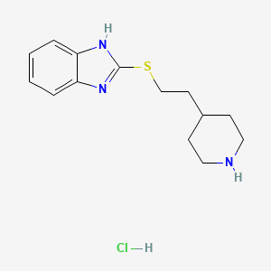 molecular formula C14H20ClN3S B15268028 2-{[2-(piperidin-4-yl)ethyl]sulfanyl}-1H-1,3-benzodiazole hydrochloride 