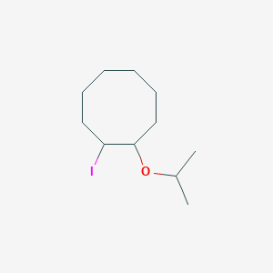 molecular formula C11H21IO B15268059 1-Iodo-2-(propan-2-yloxy)cyclooctane 