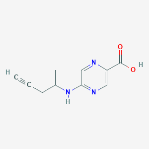 molecular formula C10H11N3O2 B15268096 5-[(Pent-4-yn-2-yl)amino]pyrazine-2-carboxylic acid 