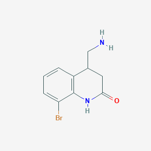 molecular formula C10H11BrN2O B15268102 4-(Aminomethyl)-8-bromo-1,2,3,4-tetrahydroquinolin-2-one 