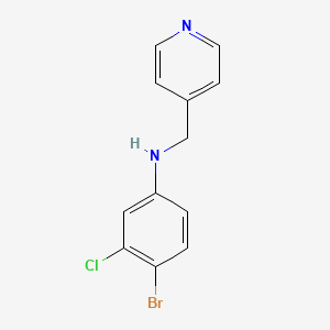 molecular formula C12H10BrClN2 B15268121 4-Bromo-3-chloro-N-(pyridin-4-ylmethyl)aniline 