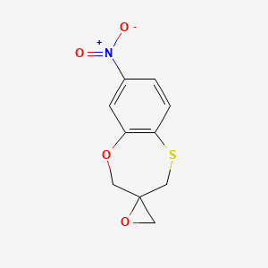 molecular formula C10H9NO4S B15268125 8-Nitro-2,4-dihydrospiro[1,5-benzoxathiepine-3,2'-oxirane] 