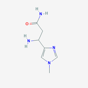 molecular formula C7H12N4O B15268179 3-Amino-3-(1-methyl-1H-imidazol-4-yl)propanamide 