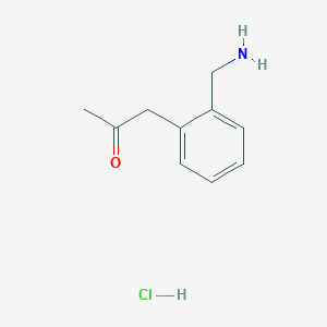 molecular formula C10H14ClNO B15268229 1-[2-(Aminomethyl)phenyl]propan-2-one hydrochloride 