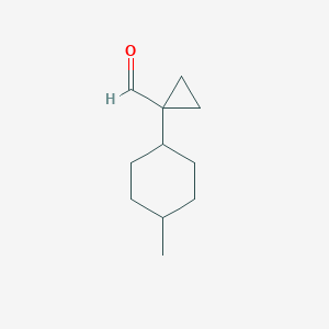 molecular formula C11H18O B15268238 1-(4-Methylcyclohexyl)cyclopropane-1-carbaldehyde 