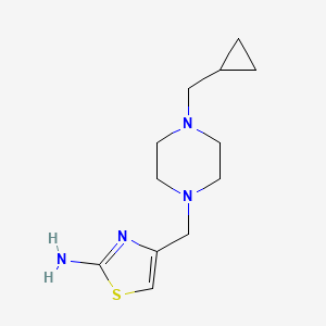 molecular formula C12H20N4S B1526827 4-{[4-(Cyclopropylmethyl)piperazin-1-yl]methyl}-1,3-thiazol-2-amine CAS No. 1306902-41-9