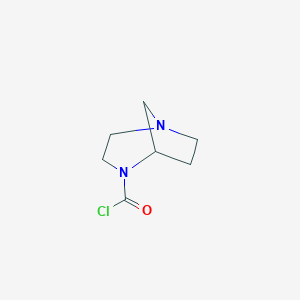 molecular formula C7H11ClN2O B15268285 1,4-Diazabicyclo[3.2.1]octane-4-carbonyl chloride 