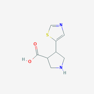 molecular formula C8H10N2O2S B15268303 4-(1,3-Thiazol-5-YL)pyrrolidine-3-carboxylic acid 