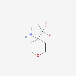 molecular formula C7H13F2NO B15268318 4-(1,1-Difluoroethyl)oxan-4-amine 