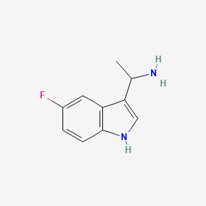 molecular formula C10H11FN2 B15268326 1-(5-Fluoro-1H-indol-3-YL)ethan-1-amine 