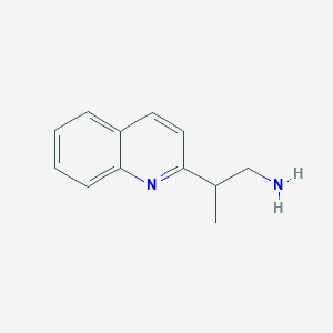 molecular formula C12H14N2 B15268334 2-(Quinolin-2-yl)propan-1-amine 