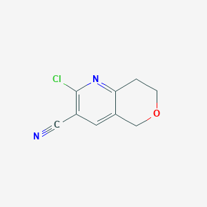 molecular formula C9H7ClN2O B1526834 2-chloro-7,8-dihydro-5H-pyrano[4,3-b]pyridine-3-carbonitrile CAS No. 1250840-53-9