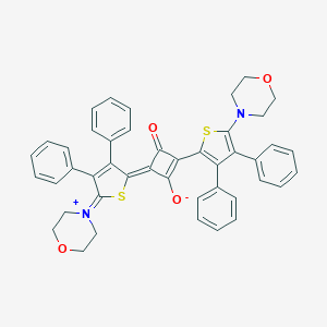 molecular formula C44H36N2O4S2 B152684 (4E)-4-(5-morpholin-4-ium-4-ylidene-3,4-diphenylthiophen-2-ylidene)-2-(5-morpholin-4-yl-3,4-diphenylthiophen-2-yl)-3-oxocyclobuten-1-olate CAS No. 137020-23-6