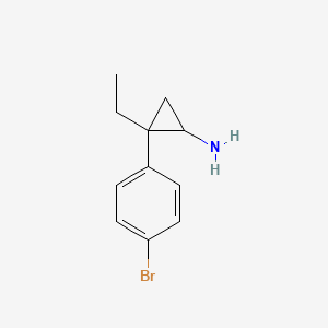 molecular formula C11H14BrN B15268402 2-(4-Bromophenyl)-2-ethylcyclopropan-1-amine 