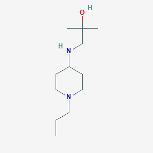 molecular formula C12H26N2O B15268404 2-Methyl-1-[(1-propylpiperidin-4-yl)amino]propan-2-ol 