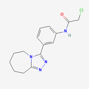 molecular formula C15H17ClN4O B15268414 2-chloro-N-[3-(6,7,8,9-tetrahydro-5H-[1,2,4]triazolo[4,3-a]azepin-3-yl)phenyl]acetamide 