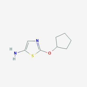 molecular formula C8H12N2OS B15268422 5-Amino-2-(cyclopentoxy)thiazole 