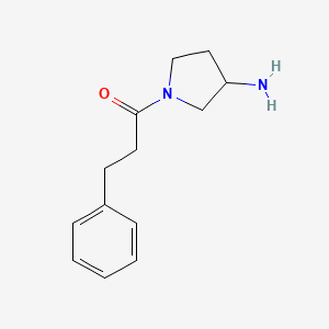 molecular formula C13H18N2O B1526845 1-(3-Aminopyrrolidin-1-yl)-3-phenylpropan-1-one CAS No. 1251034-01-1