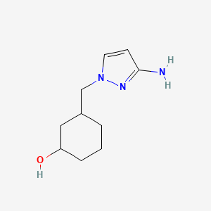 molecular formula C10H17N3O B15268477 3-[(3-Amino-1H-pyrazol-1-yl)methyl]cyclohexan-1-ol 
