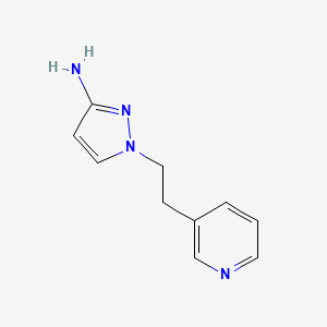 molecular formula C10H12N4 B15268487 1-[2-(Pyridin-3-YL)ethyl]-1H-pyrazol-3-amine 