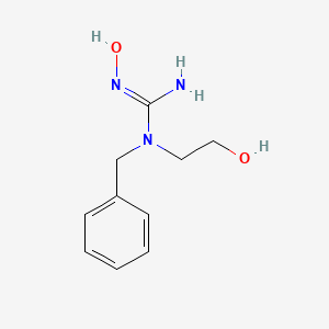 molecular formula C10H15N3O2 B15268495 1-Benzyl-2-hydroxy-1-(2-hydroxyethyl)guanidine 