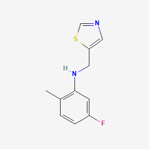 molecular formula C11H11FN2S B15268500 5-Fluoro-2-methyl-N-(thiazol-5-ylmethyl)aniline 