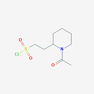 molecular formula C9H16ClNO3S B1526851 2-(1-Acetylpiperidin-2-yl)ethane-1-sulfonyl chloride CAS No. 1248685-78-0