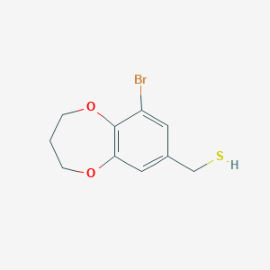 molecular formula C10H11BrO2S B15268521 (9-Bromo-3,4-dihydro-2H-1,5-benzodioxepin-7-YL)methanethiol 